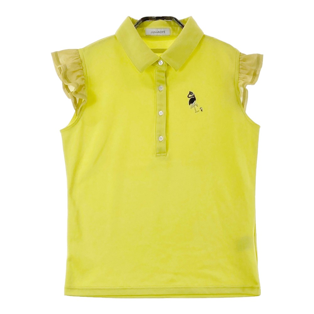 JUN&ROPE ジュン アンド ロペ 半袖ポロシャツ イエロー系 M 【中古】ゴルフウェア レディース