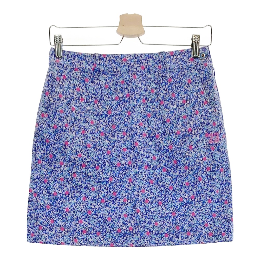 23区GOLF ニジュウサンクゴルフ × LIBERTY ストレッチスカート 総柄 × ドット ネイビー系 61 【中古】..