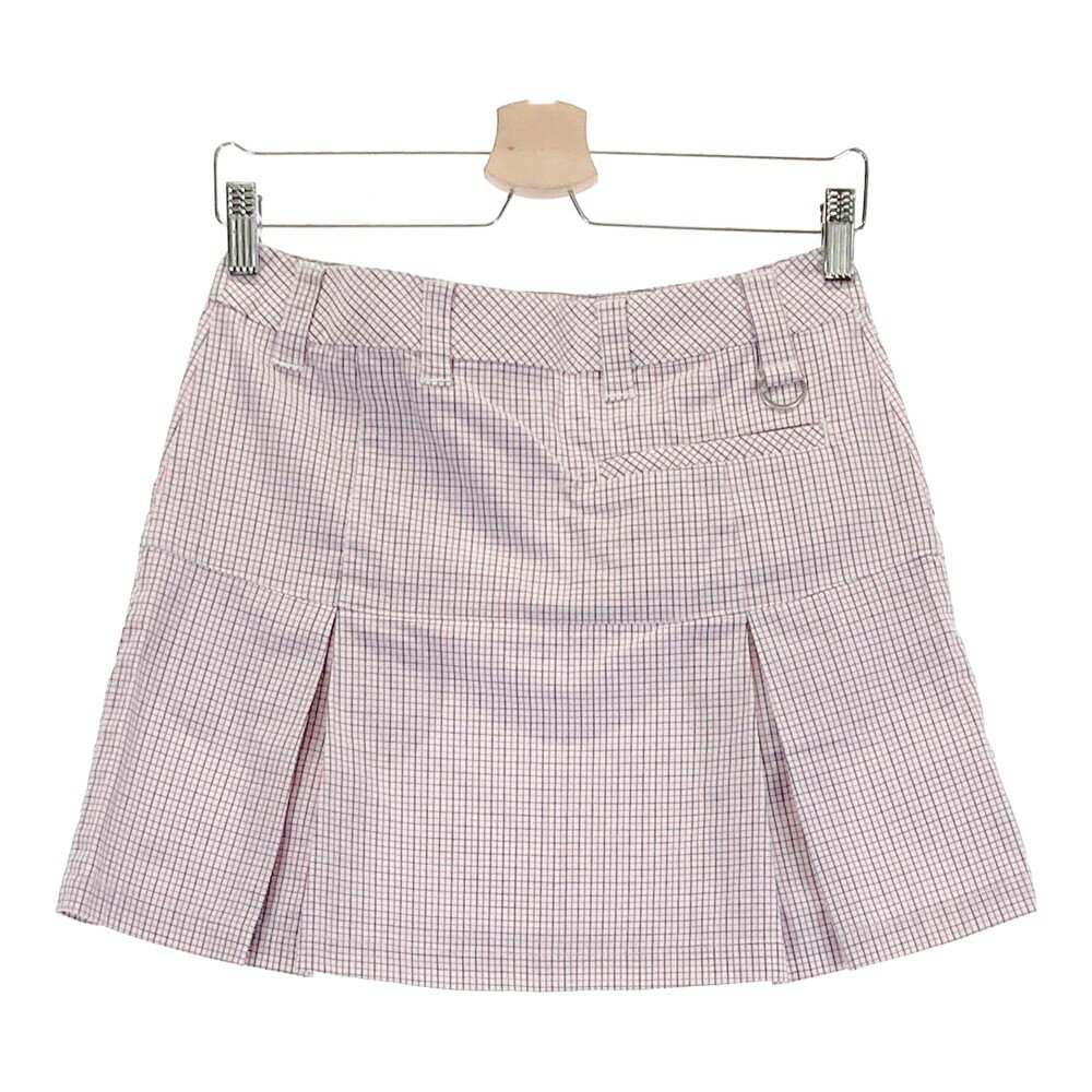 KAPPA GOLF カッパゴルフ ; プリーツスカート チェック柄 ホワイト系 7 【中古】ゴルフウェア レディース
