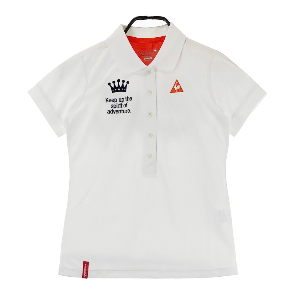 LECOQ GOLF ルコックゴルフ 半袖ポロシャツ ホワイト系 M 【中古】ゴルフウェア レディース