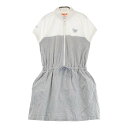 BEAMS GOLF ビームスゴルフ ハーフジップ 半袖ワンピース グレー系 M 【中古】ゴルフウェア レディース