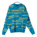 RESURRECTION レザレクション ニットセーター 総柄 ブルー系 L 【中古】ゴルフウェア レディース