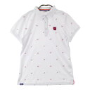 FILA GOLF フィラゴルフ 半袖ポロシャツ 総柄 ホワイト系 M 【中古】ゴルフウェア レディース