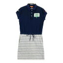 BEAMS GOLF ビームスゴルフ 半袖ポロワンピース ボーダー柄 ネイビー系 M 【中古】ゴルフウェア レディース