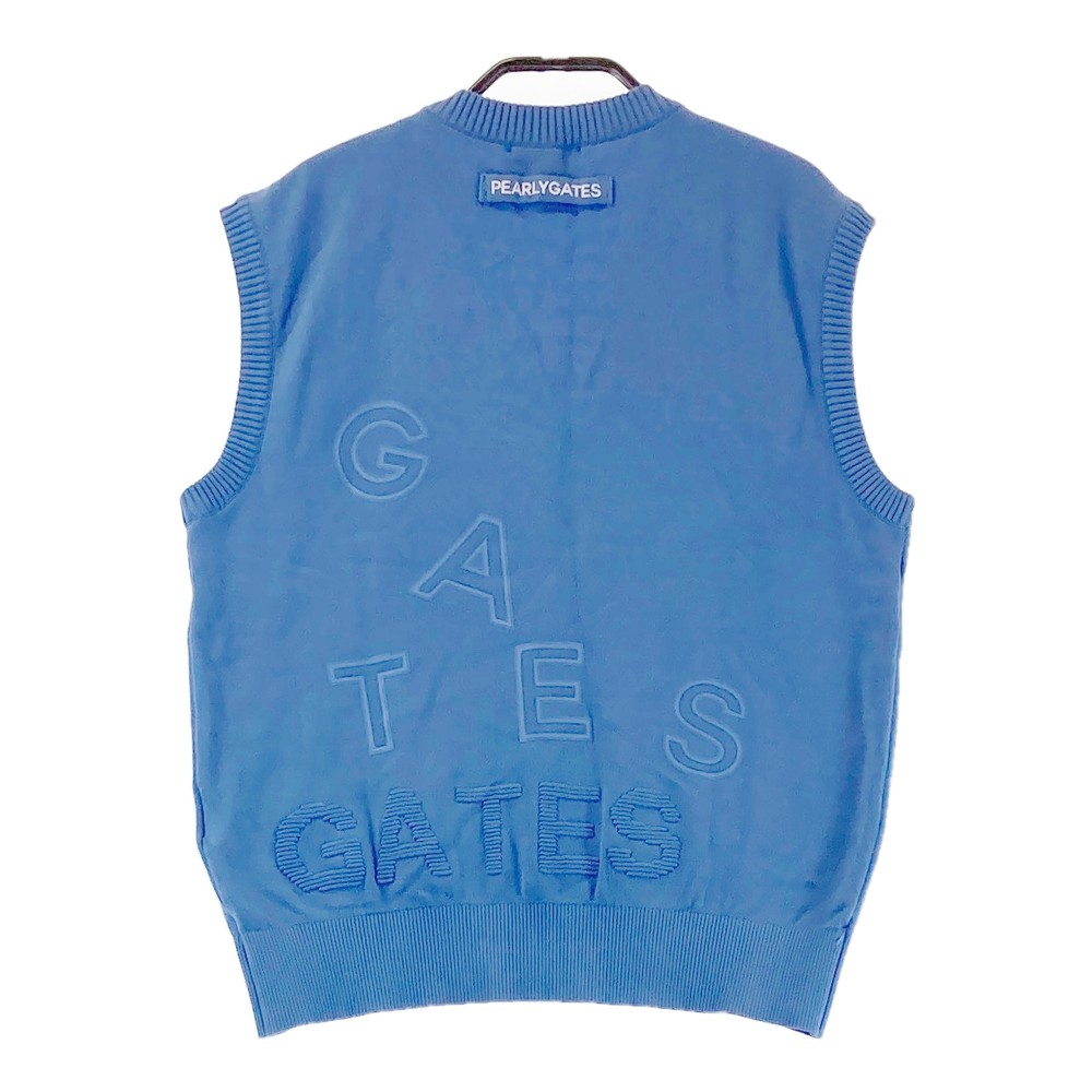 PEARLY GATES パーリーゲイツ 韓国モデル 2023年モデル ニットベスト ブルー系 0 【中古】ゴルフウェア レディース