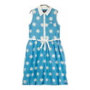 PEARLY GATES パーリーゲイツ SAMPLE ノースリーブ ポロワンピース 花 総柄 ブルー系 1 【中古】ゴルフウェア レディース