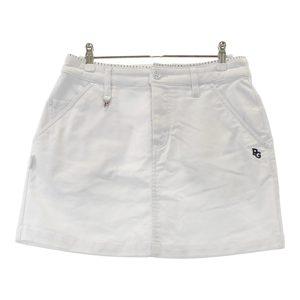 PEARLY GATES パーリーゲイツ ストレッチスカート ホワイト系 1 【中古】ゴルフウェア レディース