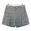 ADMIRAL アドミラル インナー付 キュロットパンツ グレンチェック柄 グレー系 S 【中古】ゴルフウェア レディース