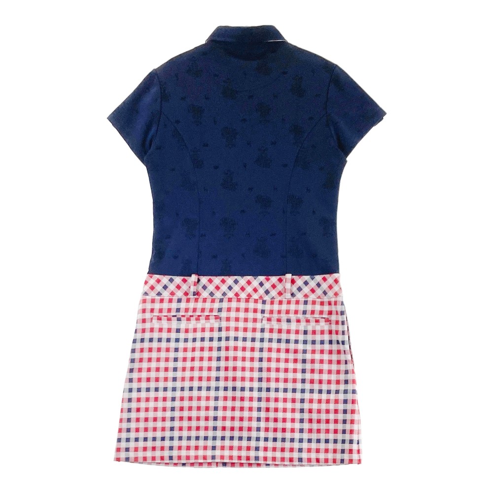 CALLAWAY キャロウェイ 半袖ポロワンピース 総柄 ネイビー系 M 【中古】ゴルフウェア レディース