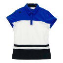 DESCENTE GOLF デサントゴルフ 半袖ポロシャツ ホワイト系 M 【中古】ゴルフウェア レディース