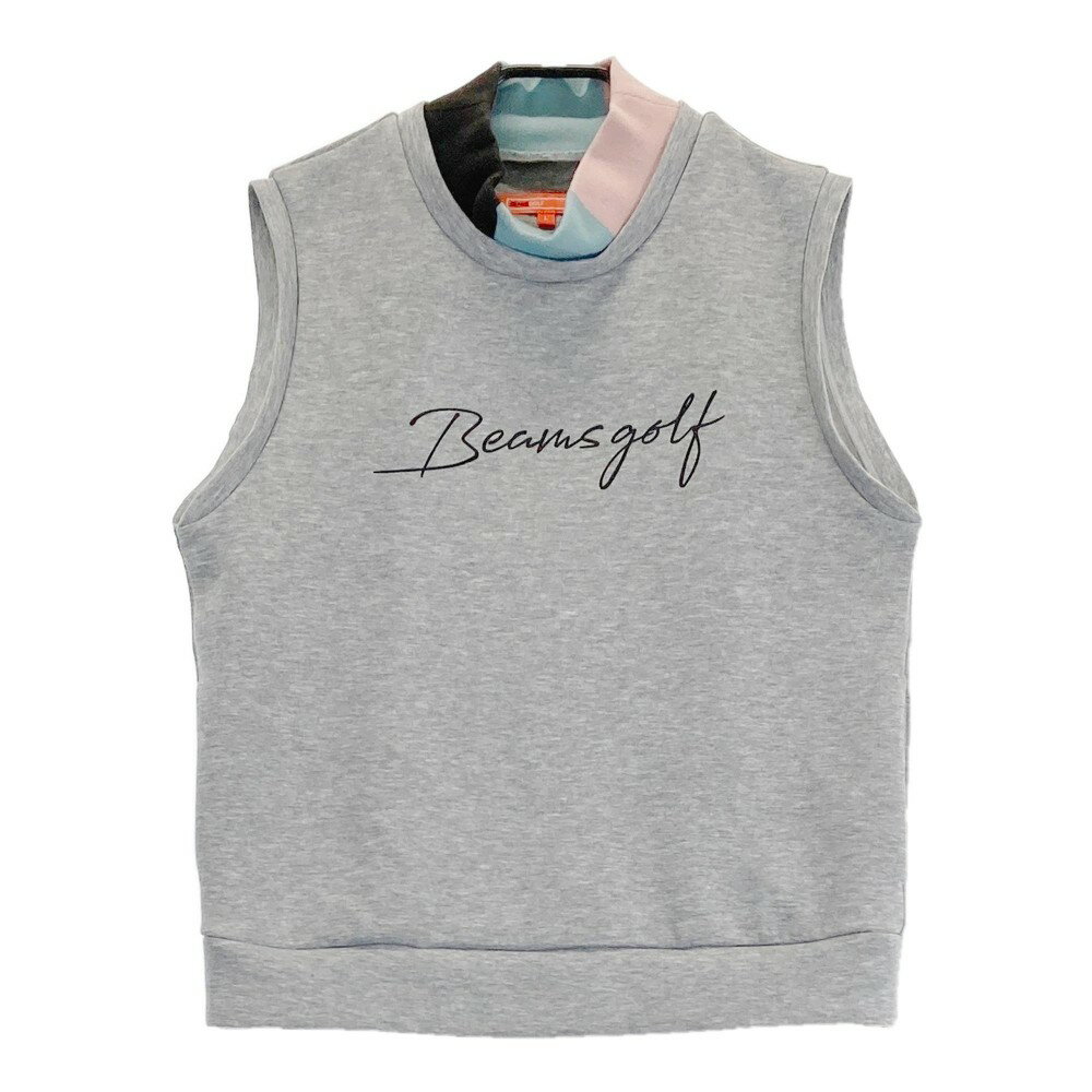 BEAMS GOLF ビームスゴルフ 2022年モデル レイヤード風 ハイネック スウェットベスト グレー系 L 【中古】ゴルフウェア レディース