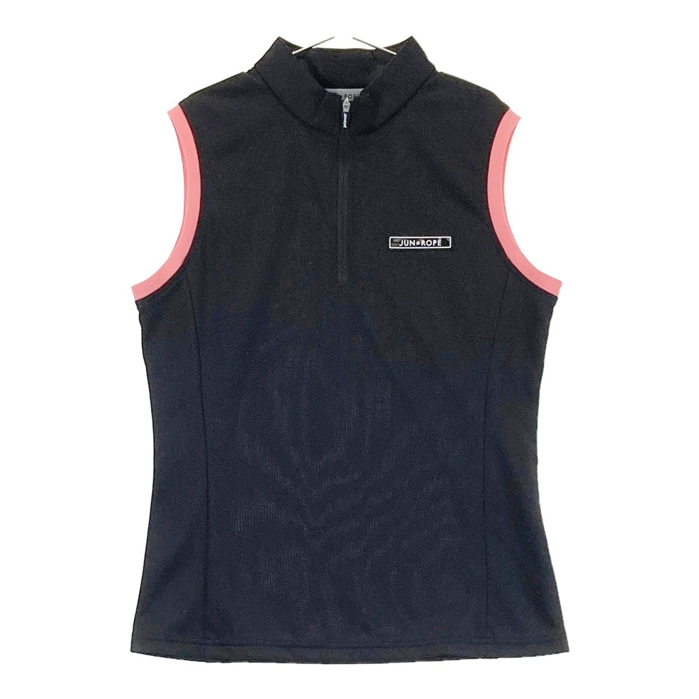 JUN&ROPE ジュン アンド ロペ ハーフジップ ノースリーブシャツ ブラック系 M 【中古】ゴルフウェア レディース