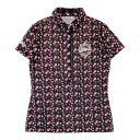 FILA GOLF フィラゴルフ 半袖ポロシャツ 花柄 ブラック系 M 【中古】ゴルフウェア レディース