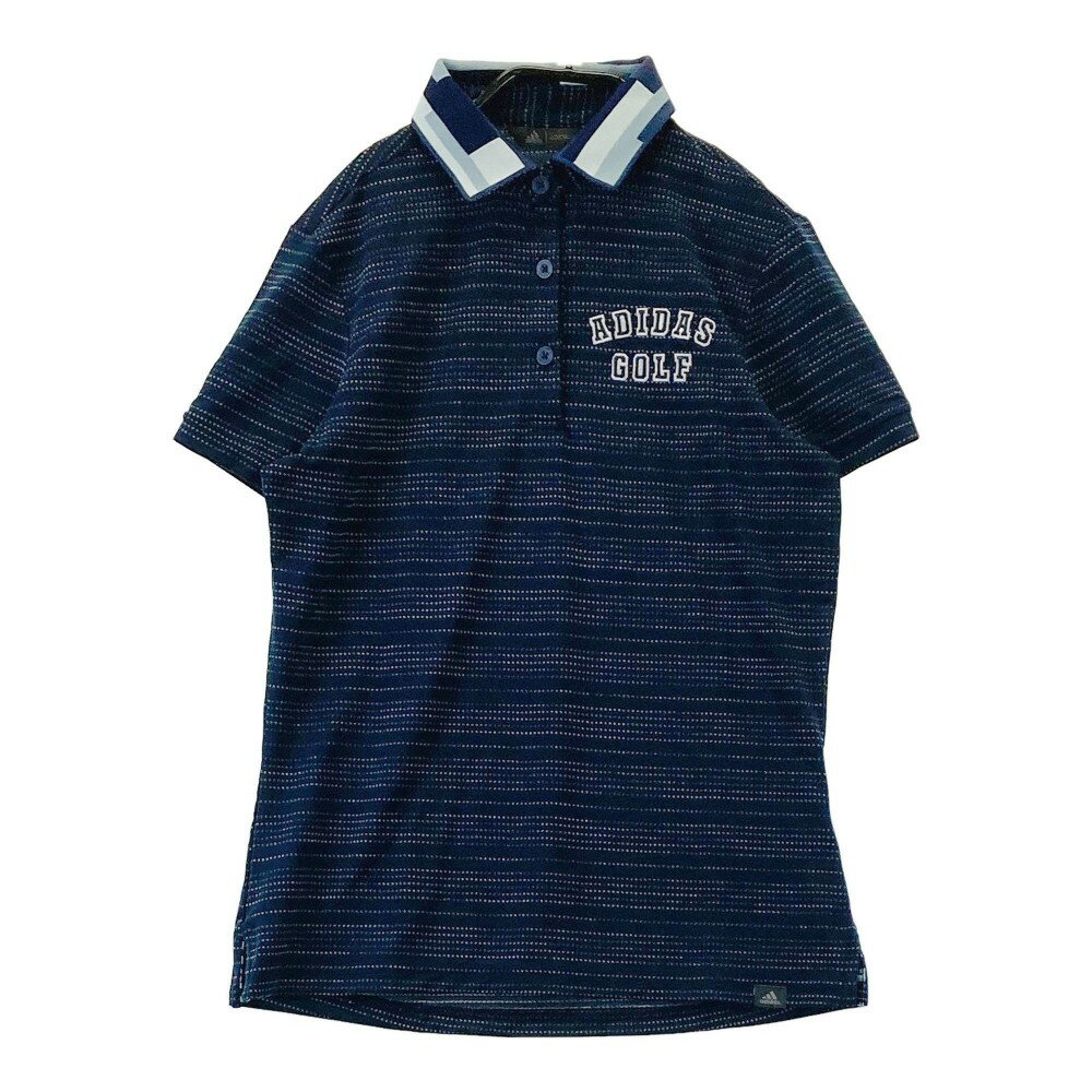 ADIDAS GOLF アディダスゴルフ adicross 半袖ポロシャツ ボーダー柄 ネイビー系 S 【中古】ゴルフウェア レディース