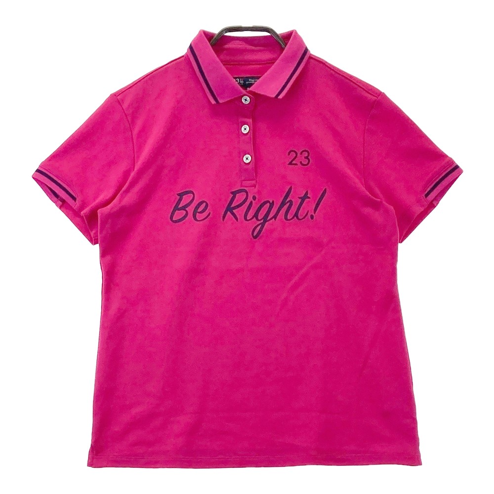 23区GOLF ニジュウサンクゴルフ 半袖ポロシャツ ピンク系 2 【中古】ゴルフウェア レディース