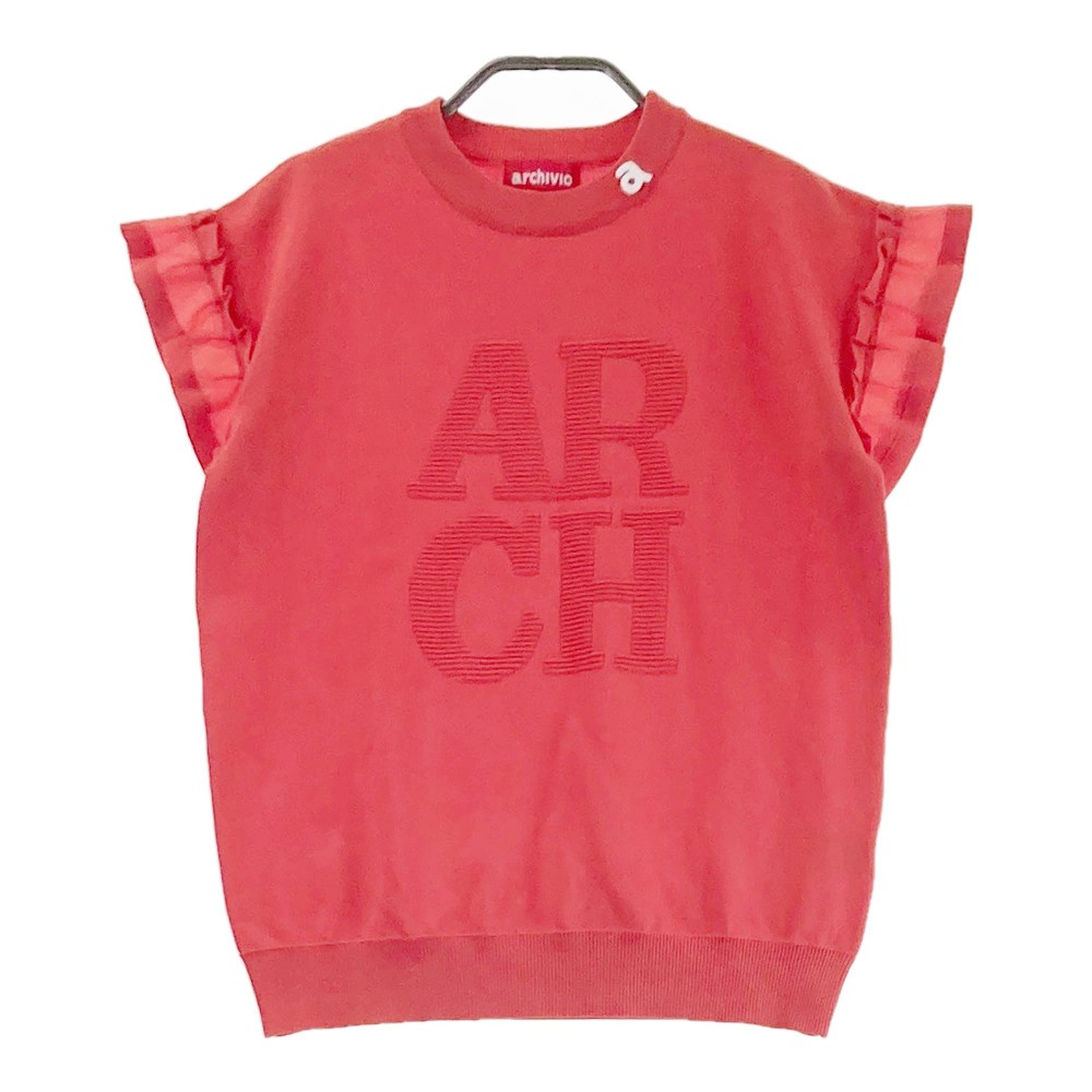 ARCHIVIO アルチビオ 2024年モデル 半袖 ニットセーター レッド系 36 【中古】ゴルフウェア レディース