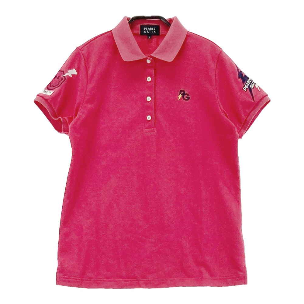 PEARLY GATES パーリーゲイツ 2022年モデル 半袖ポロシャツ ニコちゃん ピンク系 1 【中古】ゴルフウェ..