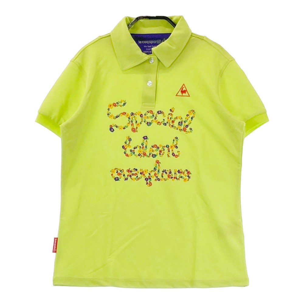 LE COQ GOLF ルコックゴルフ 半袖 ポロシャツ グリーン系 L 【中古】ゴルフウェア レディース