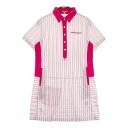 marie claire sport マリクレール スポール 半袖ワンピース チュニック丈 ストライプ柄 ピンク系 M 【中古】ゴルフウェア レディース