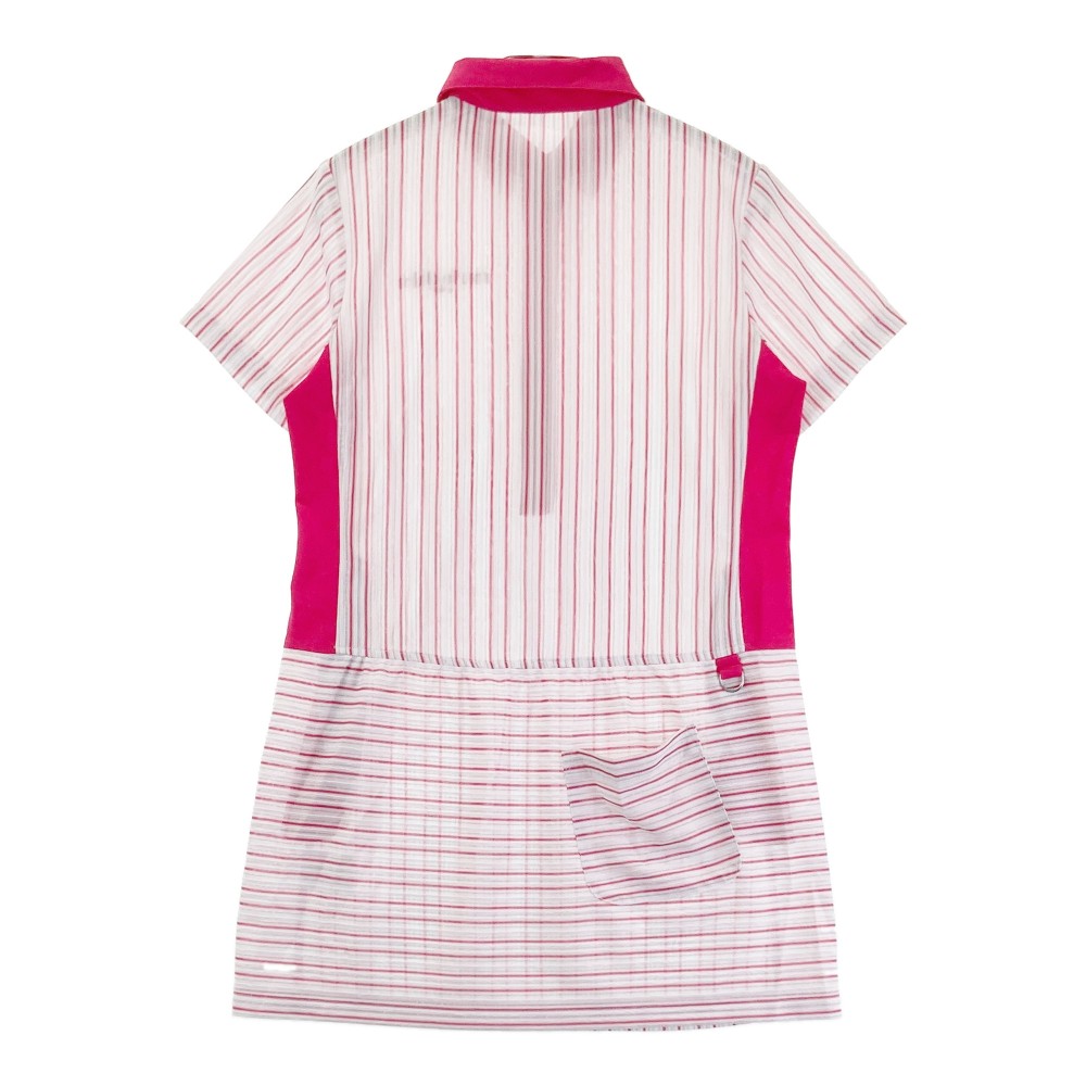 marie claire sport マリクレール スポール 半袖ワンピース チュニック丈 ストライプ柄 ピンク系 M 【中古】ゴルフウェア レディース