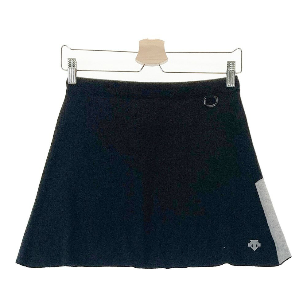 DESCENTE GOLF デサントゴルフ ニットスカート ウール混 ブラック系 S 【中古】ゴルフウェア レディース