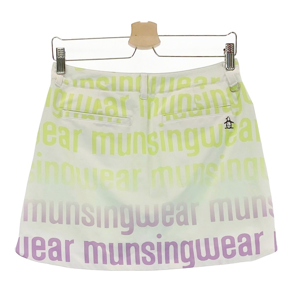 MUNSING WEAR マンシングウェア インナー付 スカート 総柄 ホワイト系 9 【中古】ゴルフウェア レディース