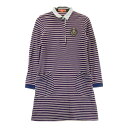 BEAMS GOLF ビームスゴルフ 長袖ワンピース ボーダー柄 ネイビー系 S 【中古】ゴルフウェア レディース