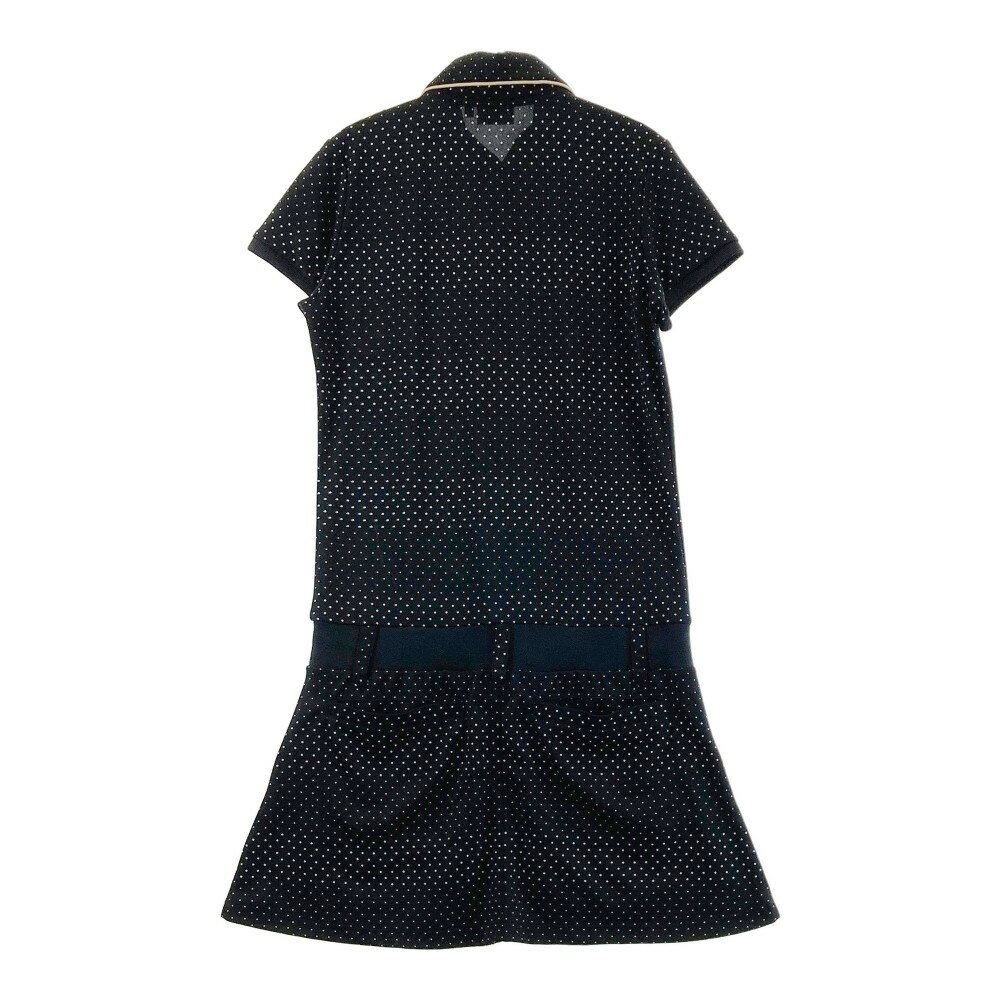 FILA GOLF フィラゴルフ 半袖ポロワンピース ドット柄 ブラック系 M 【中古】ゴルフウェア レディース