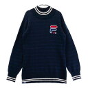 FILA GOLF フィラゴルフ ハイネックニットセーター ボーダー柄 ネイビー系 L 【中古】ゴルフウェア レディース