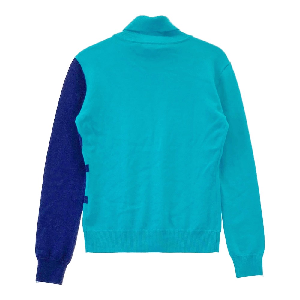DESCENTE GOLF デサントゴルフ タートルネック 長袖ニットセーター ブルー系 M 【中古】ゴルフウェア レディース