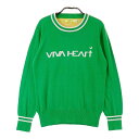 VIVA HEART ビバハート ニットセーター グリーン系 40 【中古】ゴルフウェア レディース
