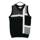 CALLAWAY キャロウェイ ウール混 ニット ベスト 総柄 ブラック系 M 【中古】ゴルフウェア レディース