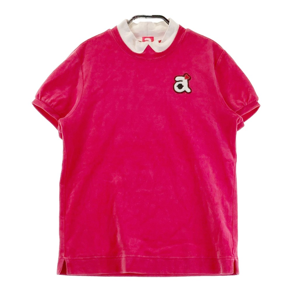 ARCHIVIO アルチビオ ベロア ハイネック 半袖Tシャツ レッド系 40 【中古】ゴルフウェア レディース