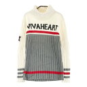 VIVA HEART ビバハート タートルネック ニットセーター ホワイト系 40 【中古】ゴルフウェア レディース