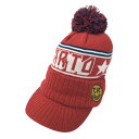 CUARTO UNITED クアルトユナイテッド ボンボン付き ニットキャップ レッド系 56-58cm 【中古】ゴルフウェア