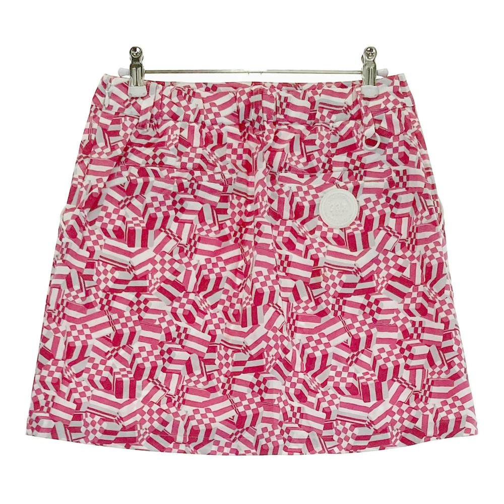 23区GOLF ニジュウサンクゴルフ ; スカート 総柄 ピンク系 1 【中古】ゴルフウェア レディース