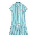 FILA GOLF フィラゴルフ 半袖ワンピース ストライプ柄 ブルー系 M 【中古】ゴルフウェア レディース