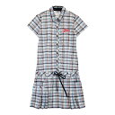 FILA GOLF フィラゴルフ 半袖ワンピース チェック柄 ホワイト系 M 【中古】ゴルフウェア レディース