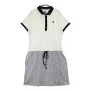 FOOT JOY フットジョイ 半袖ワンピース ドット柄 ホワイト系 L 【中古】ゴルフウェア レディース