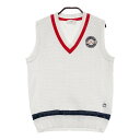 MUNSING WEAR マンシングウェア ニットベスト ホワイト系 M 【中古】ゴルフウェア レディース
