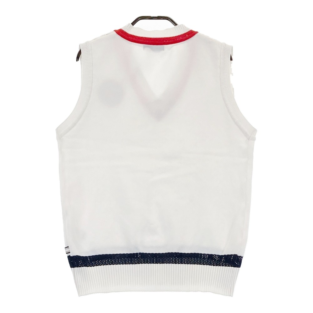 MUNSING WEAR マンシングウェア ニットベスト ホワイト系 M 【中古】ゴルフウェア レディース