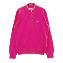 ADIDAS GOLF アディダスゴルフ ハーフジップ 長袖ニット ピンク系 M 【中古】ゴルフウェア レディース