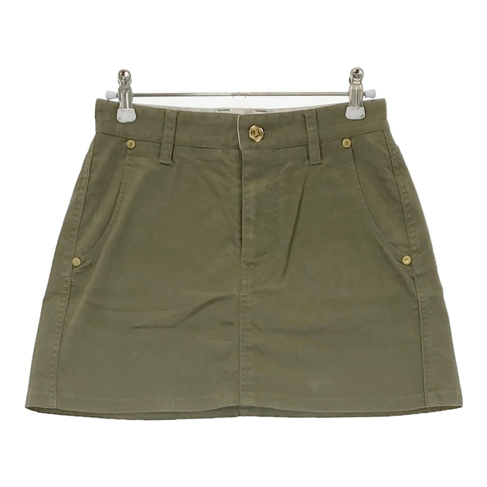 MARK&LONA マークアンドロナ コットン混スカート スカル刺繍 カーキ系 S 【中古】ゴルフウェア レディース