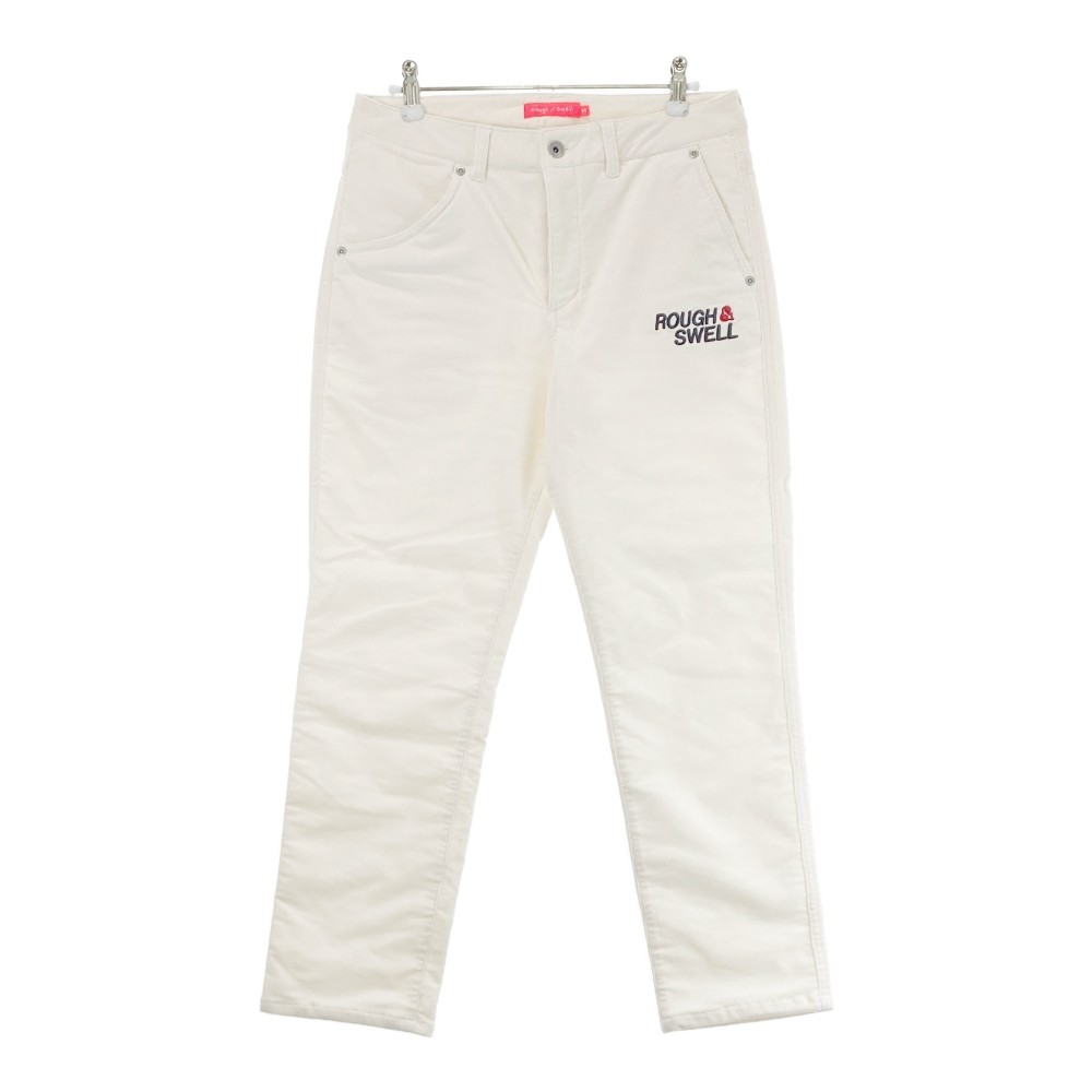 ROUGH&SWELL ラフアンドスウェル コーデュロイパンツ ホワイト系 M 【中古】ゴルフウェア レディース