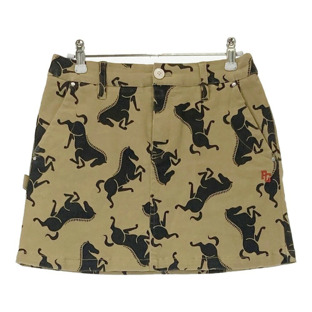 PEARLY GATES パーリーゲイツ スカート ホース柄 ベージュ系 00 【中古】ゴルフウェア レディース