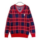 ADMIRAL アドミラル ニット セーター チェック レッド系 L 【中古】ゴルフウェア レディース