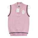 JUN&ROPE ジュン アンド ロペ ハーフジップ ニットベスト ピンク系 S 【中古】ゴルフウェア レディース