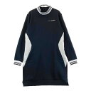 BLACK&WHITE ブラックアンドホワイト モックネック 長袖ワンピース ブラック系 M 【中古】ゴルフウェア レディース