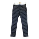 ZOY ゾーイ 46405 パンツ ストライプ ネイビー系 40 【中古】ゴルフウェア レディース