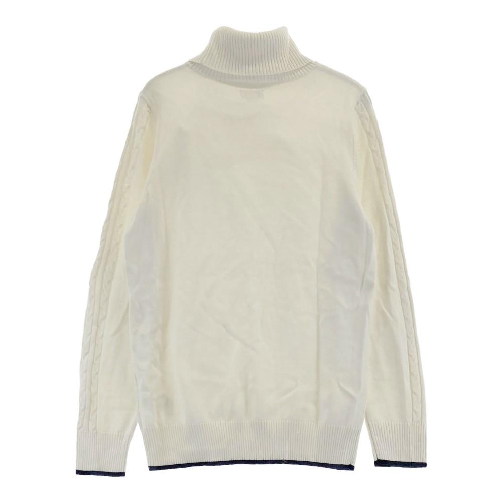 ADIDAS GOLF アディダスゴルフ タートルネック ニットセーター ホワイト系 L 【中古】ゴルフウェア レディース